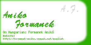 aniko formanek business card